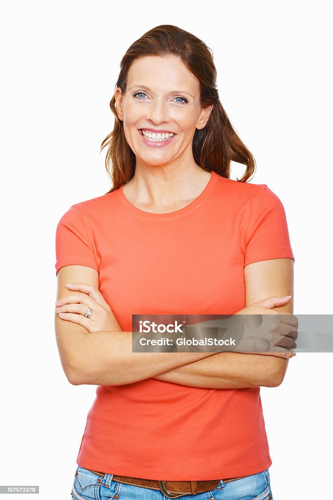 Retrato de un sonriente mujer hermosa de mediana edad - Foto de stock de 35-39 años libre de derechos