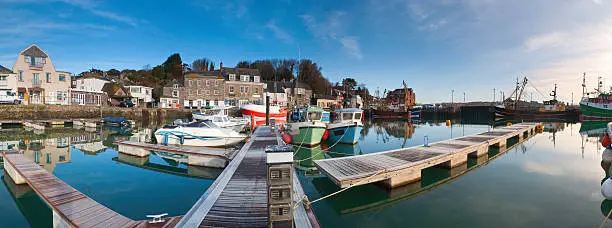 Photo of Padstow harbour panorama in Cornwall.