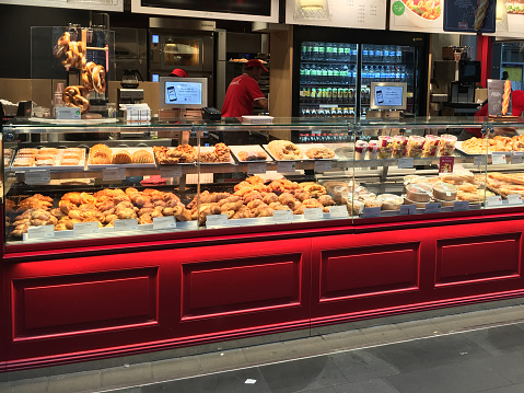 Food store at Frankfurt, Germany, October, 2019