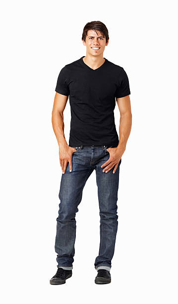 istock Casual healthy guy standing isolated on white 157572465