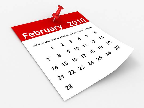 February 2010 - Calendar series  calendar february 2010 stock pictures, royalty-free photos & images