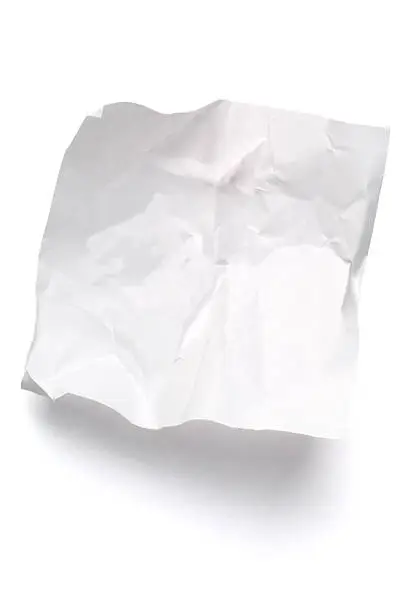 Photo of White crumpled note paper isolated