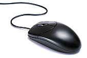 Black isolated computer mouse