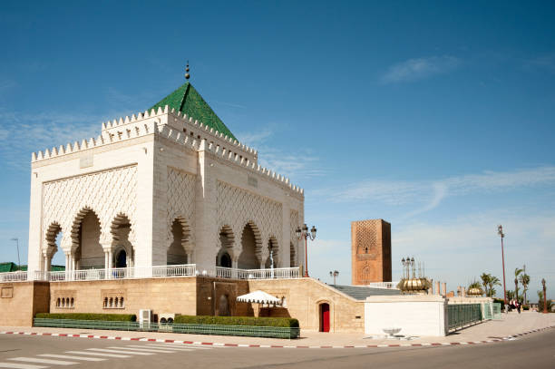 Burial site of recent kings of Morocco in Rabat. Started in 1961. Elaborate craftsmanship inside and out.