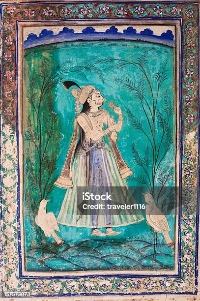 Palazzo Del Maharaja Pittura Nel Rajasthan India - Fotografie stock e altre immagini di India - India, Arte, Immagine dipinta