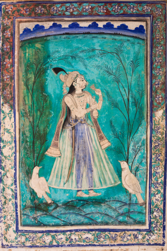 Painting From The 1700's In The Bundi Palace In Rajasthan, India