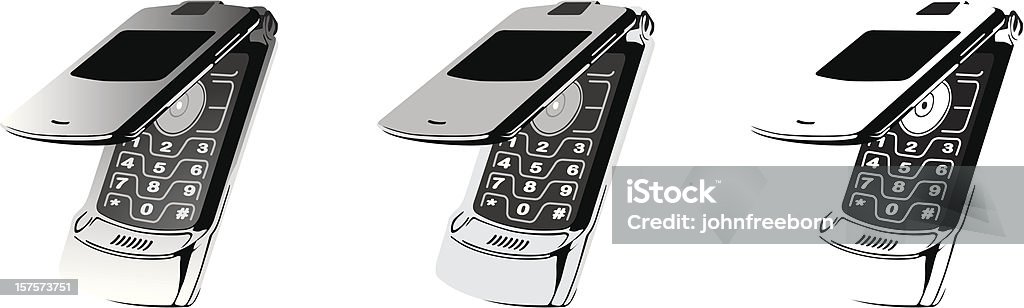 Flip telefone celular moderno estilo - Royalty-free Arremessar arte vetorial