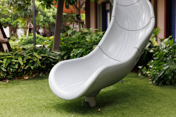 istock outdoor slider playground. grey plastic slider for kid. 1575753510