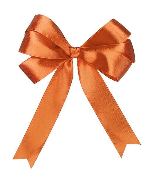 istock gift satin orange  ribbon bow 157575484