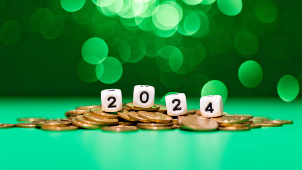 Number 2024 on heap of coins