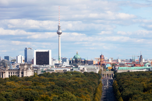 Day view of the central district of Berlin from an observation deck