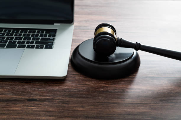 istock Gavel and laptop on the table 1575769548