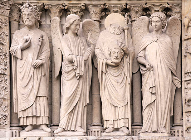 istock Stone sculpture detail, Notre Dame Cathedral, Paris 157577379