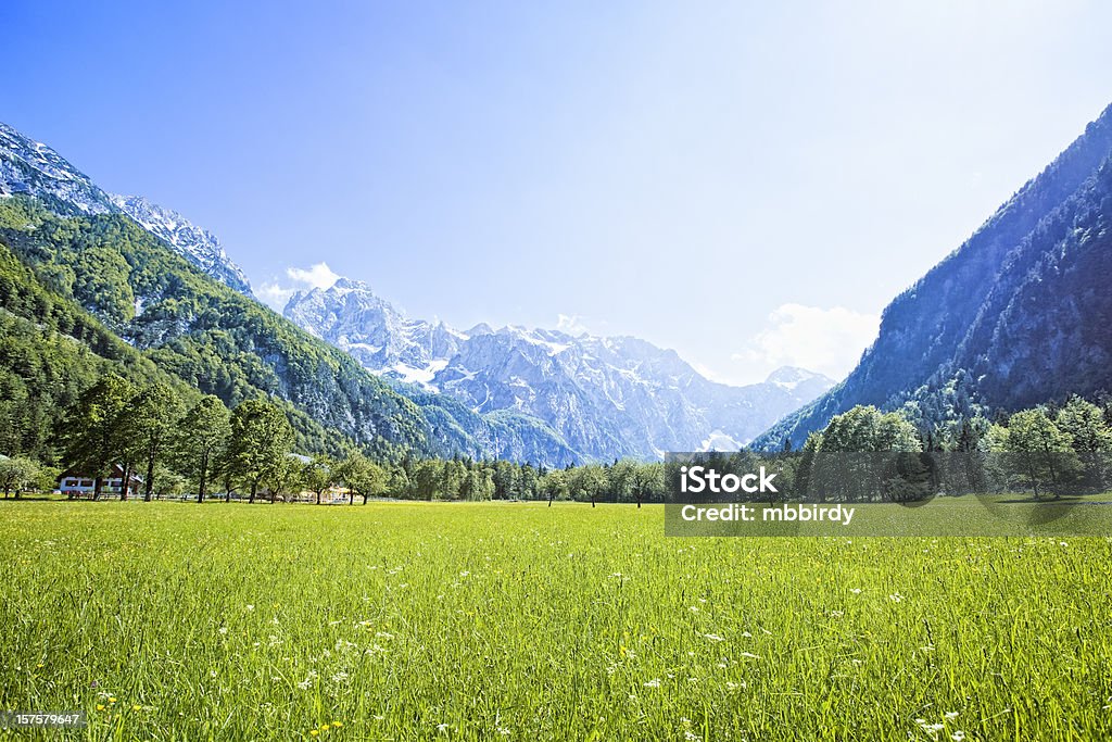 Idyllische Alpen valley - Lizenzfrei Alpen Stock-Foto