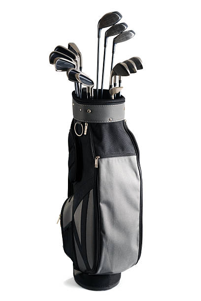 golf-bag und clubs – xxxl - golf club golf iron isolated stock-fotos und bilder