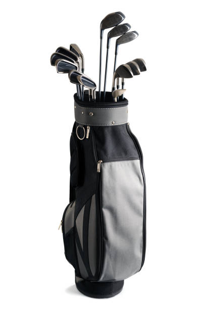 bolsa de golf y clubes, xxxl - iron fotografías e imágenes de stock