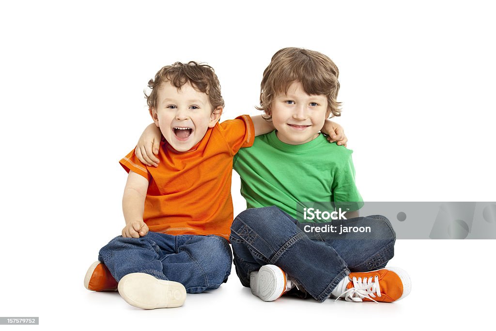 Heureux deux frères - Photo de Enfant libre de droits