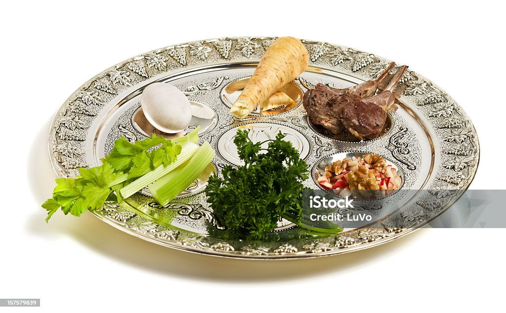Piatto del Seder - Foto stock royalty-free di Pasqua ebraica