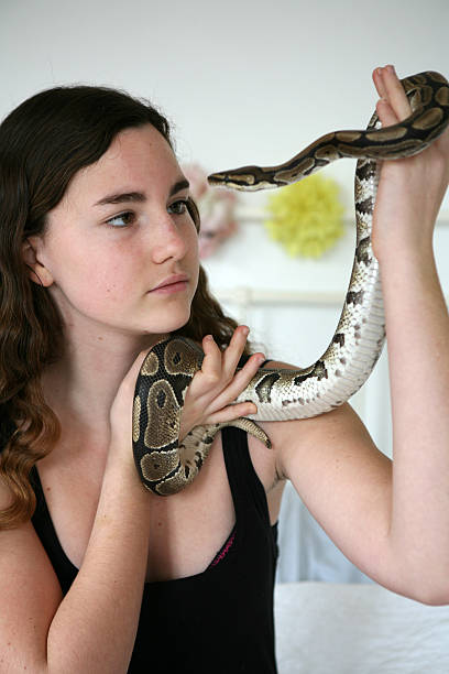 istock Girl holding a snake. 157579920