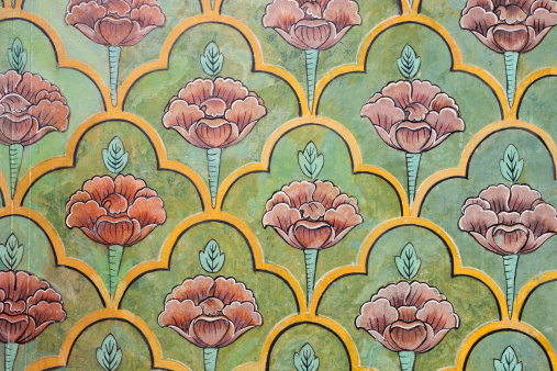 Close Up Of The Wall At The Jaipur City Palace In Rajasthan, India