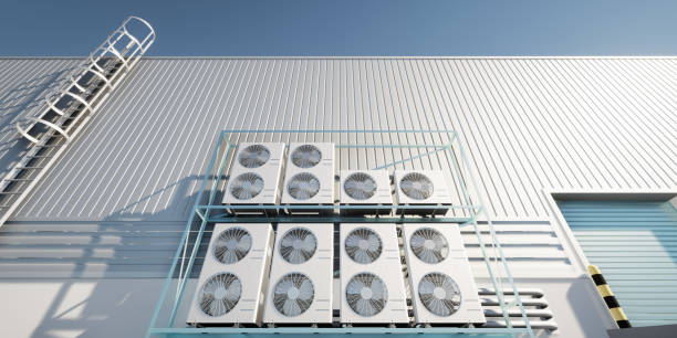 istock 3d rendering of condenser unit for hvac system. 1575799491