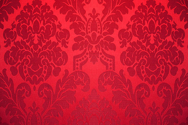 Papel tapiz con paredes rojas de seda - foto de stock