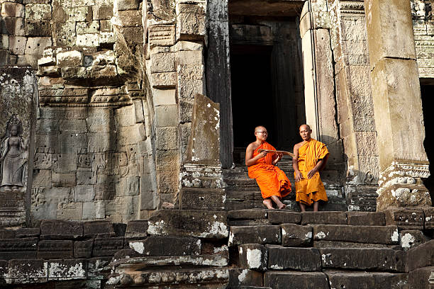 Monks in Siem Reap  angkor thom stock pictures, royalty-free photos & images