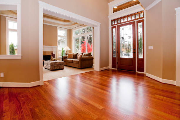 istock Beautiful New custom Entryway upscale home hardwood floors 157580094