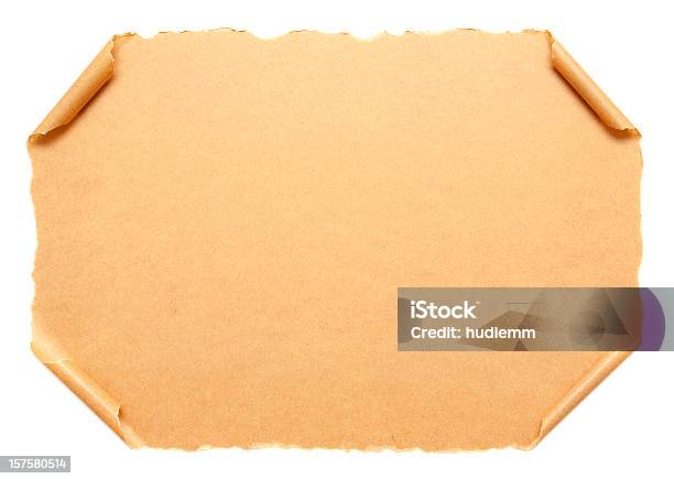 Blank Scroll Paper Background Isolated On White Stock Photo - Download Image Now - Aging Process, Antique, Blank