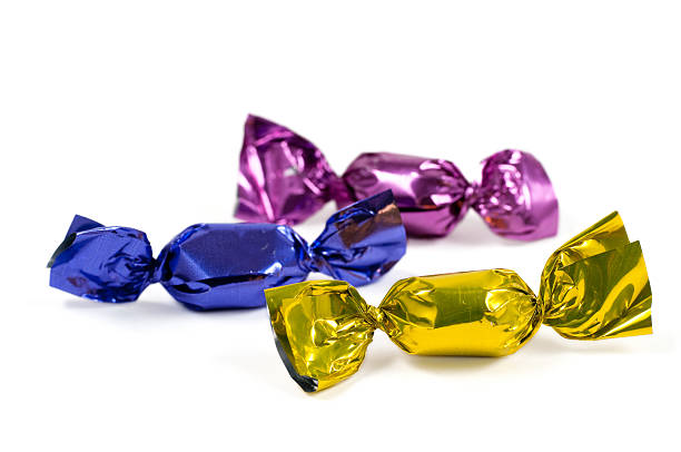 candy in colorful foil stock photo