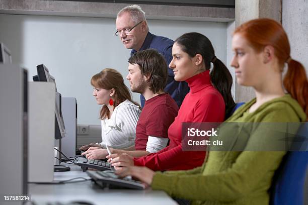 Computer Lab Lecture Room View Into A Computer Lab Lecture Room With Professor Stock Photo ...