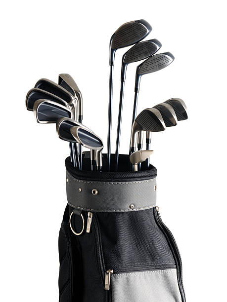 Golf Bag and Clubs - XLarge High quality studio photogrphy of golf equipment isolated on white background golf club stock pictures, royalty-free photos & images