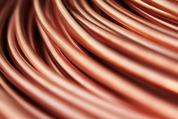 copper redraw rod fil - copper photos et images de collection