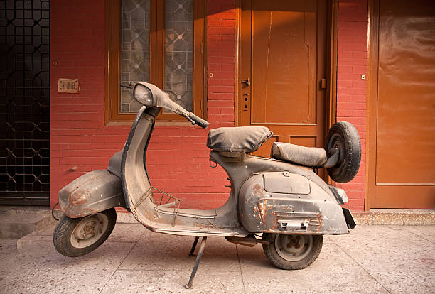 Major mode of transportation in New Delhi, India. Scooters and bicycles are on every corner and every street of this huge city.
