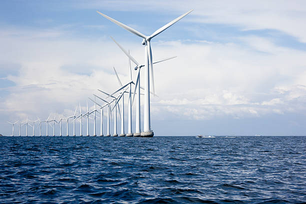 molinos de viento off shore - pareto fotografías e imágenes de stock