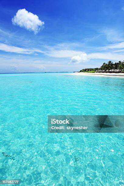 Paraíso Exótico Con Azul Mar Y A La Isla En Las Maldivas Foto de stock y más banco de imágenes de Agua