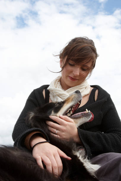 istock Young woman and dog 157582786