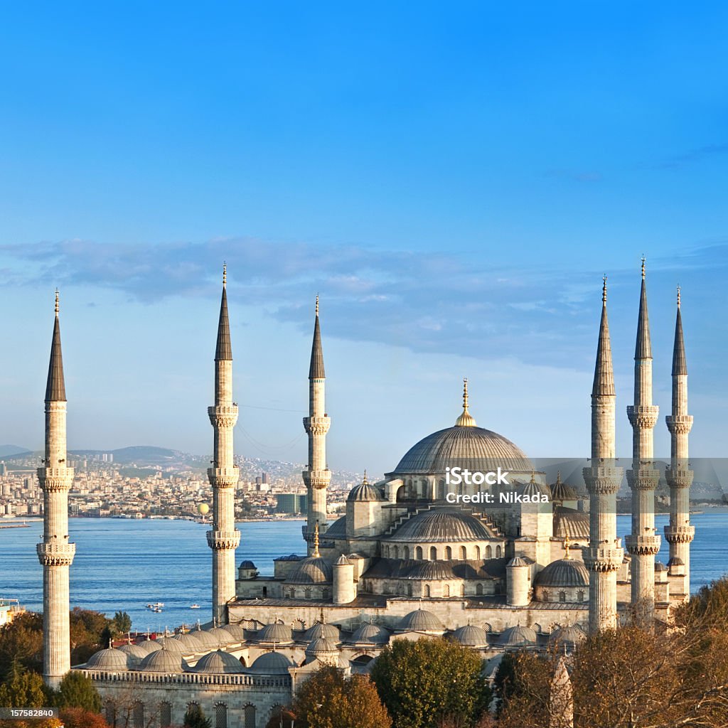 Blaue Moschee in Istanbul, Türkei - Lizenzfrei Abenddämmerung Stock-Foto