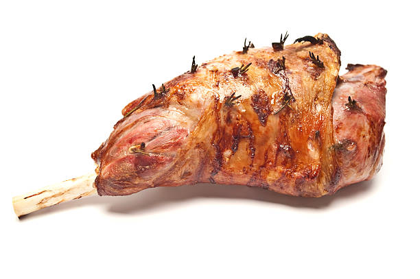 Roast leg of lamb in oven tray