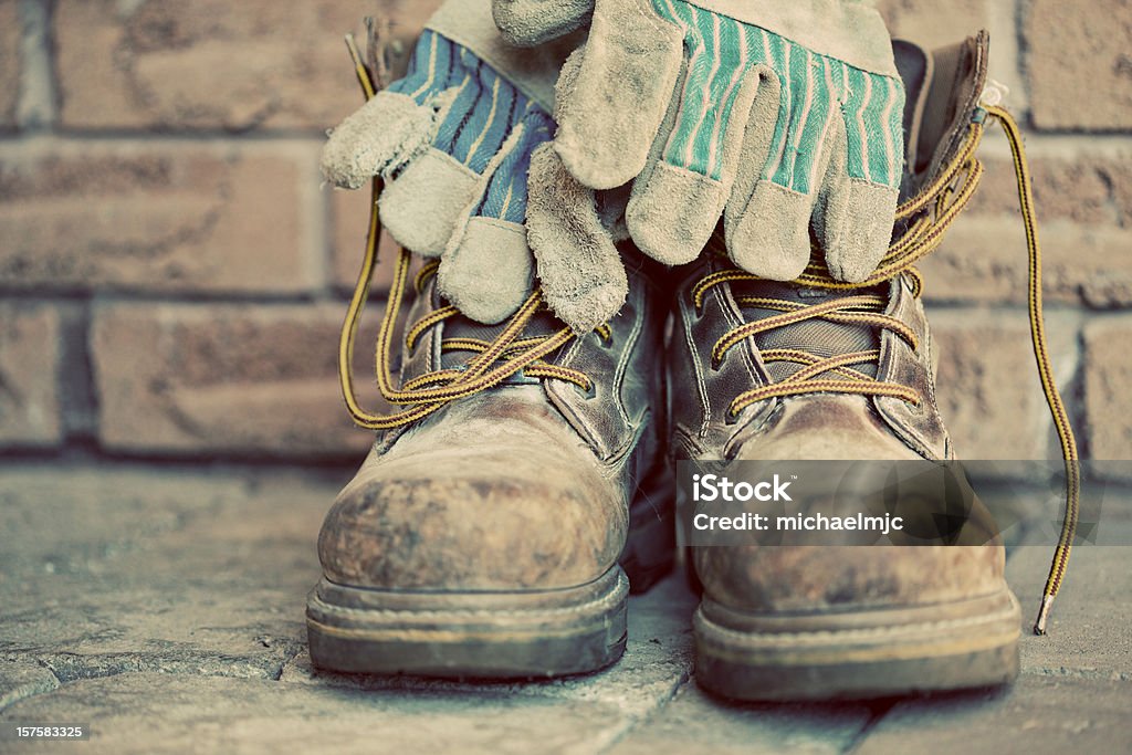 Respect expiration scratch Steel Toe Boots Stock Photo - Download Image Now - Work Boot, Steel Toe,  Boot - iStock