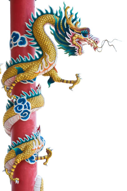 Chinese dragon image Chinese dragon image on white backgrounds. dragon in chinese temple stock pictures, royalty-free photos & images
