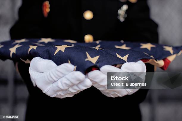 Ceremonial Flag Offering Stock Photo - Download Image Now - Folded, American Flag, Funeral