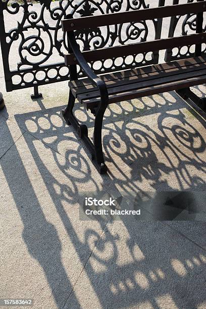 Beautiful Shadow Of An Victorian Style Bench Stock Photo - Download Image Now - Antique, Bench, Chair