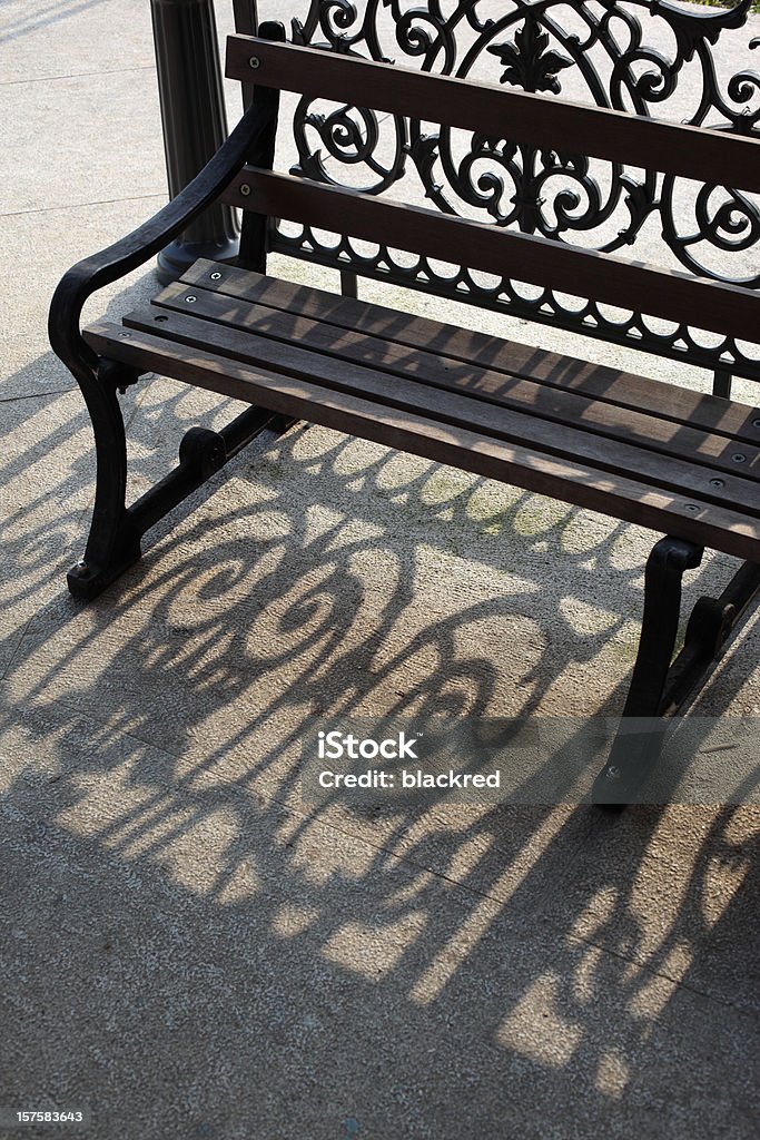 Beautiful Shadow of an Victorian Style Bench  Antique Stock Photo