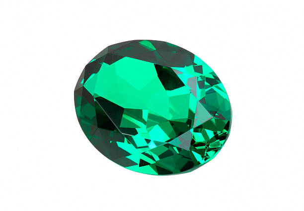 Emerald Stone in Oval Emerald is One of the most popular precious Stone that are used for jewelry. stone object stock pictures, royalty-free photos & images