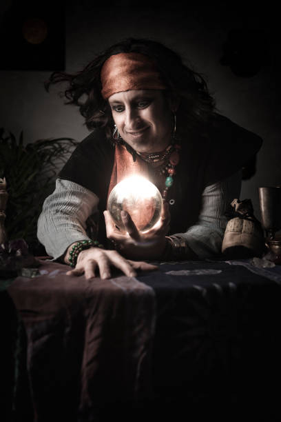istock Gypsy Fortune Teller with Crystal Ball 157583829