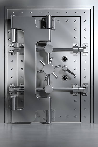 cofre de banco - safe vaulted door combination lock door - fotografias e filmes do acervo