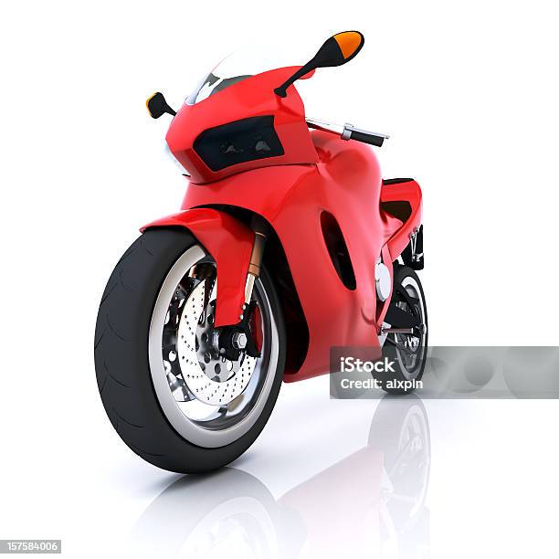 レッドのモーターサイクル - オートバイのストックフォトや画像を多数ご用意 - オートバイ, 3D, 白背景