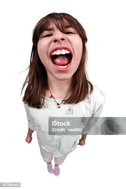 Śmieszna Krzyczeć Dziewczyna - zdjęcia stockowe i więcej obrazów Gniew - Gniew, Ludzka twarz, Perspektywa zbieżna