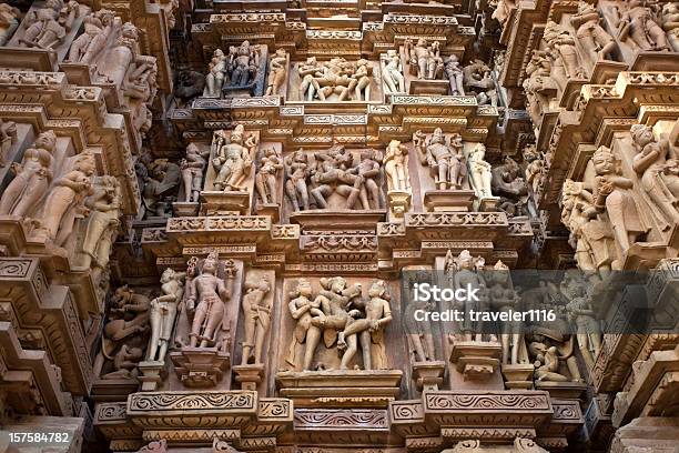 Khajuraho Indientempel Stockfoto und mehr Bilder von Khajuraho - Khajuraho, Indien, Menschliches Sexualverhalten